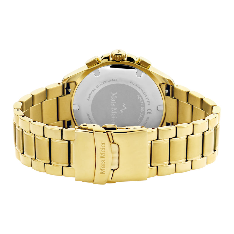 Mats Meier Ponte dei Salti Chronograaf Herenhorloge Goudkleurig en Zwart MM00509-zoom-