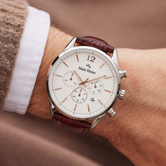 Mats Meier Grand Cornier Chrono White/Brown Watch MM00105