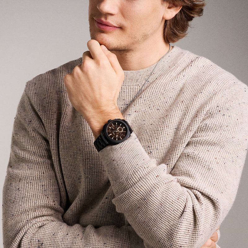 Fossil Machine Black Men's Watch FS6097-zoom-