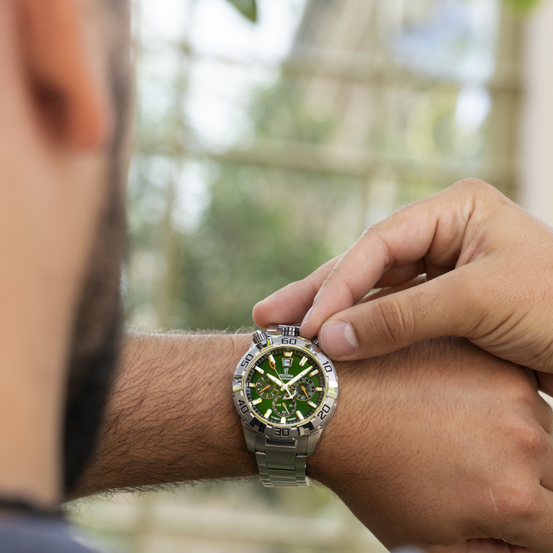 Festina Bullhead Green Chronograph Men's Watch F20743/2-zoom-