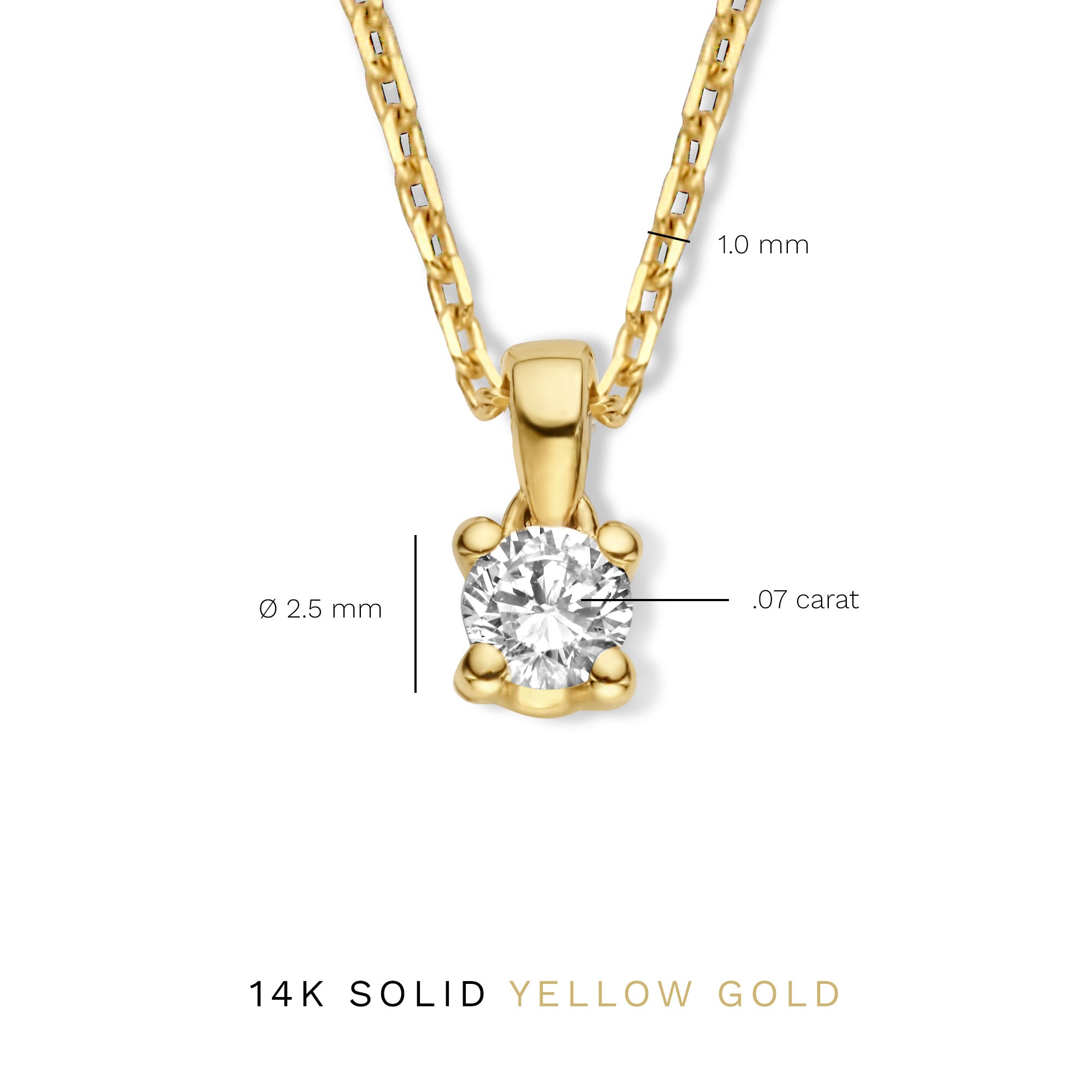 Isabel Bernard De la Paix Celesse 14 Carat Golden Necklace | diamond 0.07 ct | IBD350002