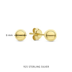 Parte Di Me Bibbiena Poppi Casentino 925 Sterling Silver Gold Plated Ear Studs PDM36166