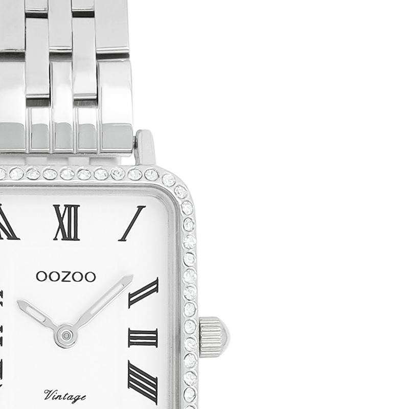 OOZOO Vintage Silver and White Women's Watch C20413-zoom-