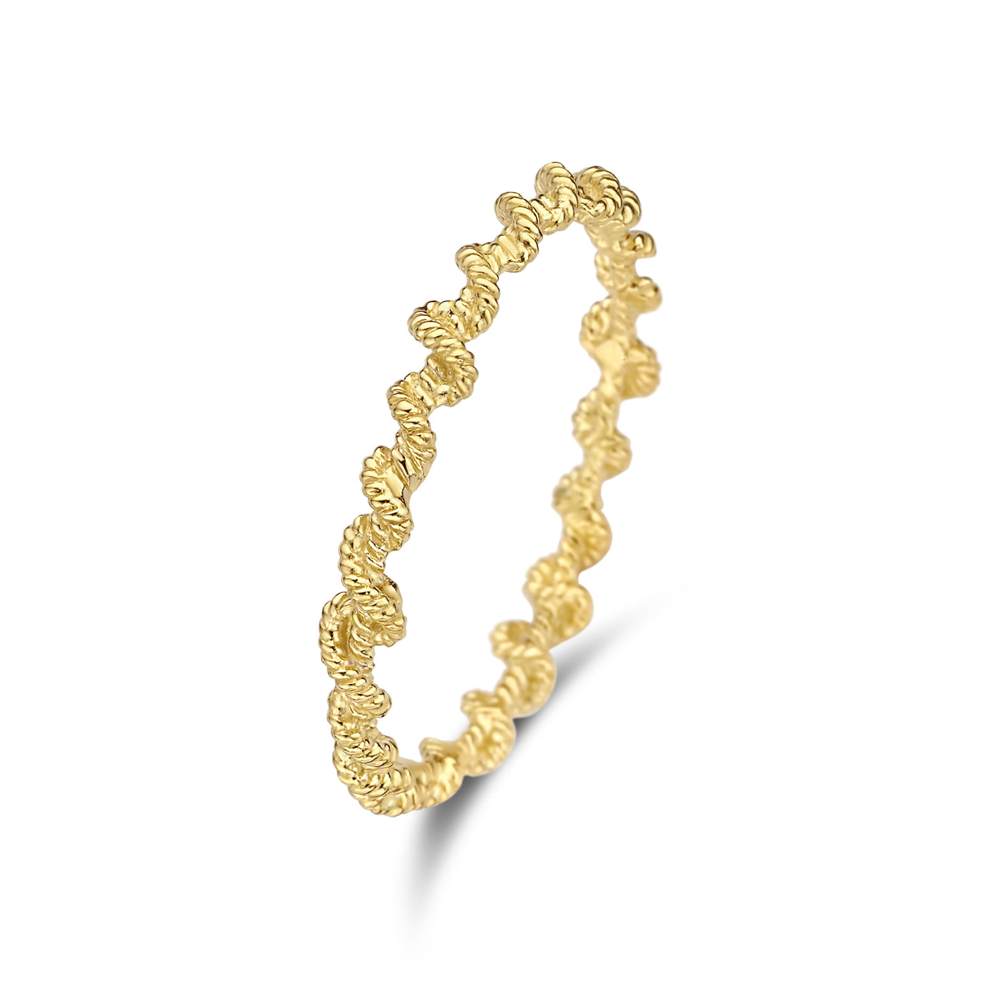 Violet Hamden Sisterhood Twisted Lunar 925 Sterling Silver Gold-coloured Ring VH13030G-50 (size: 50)