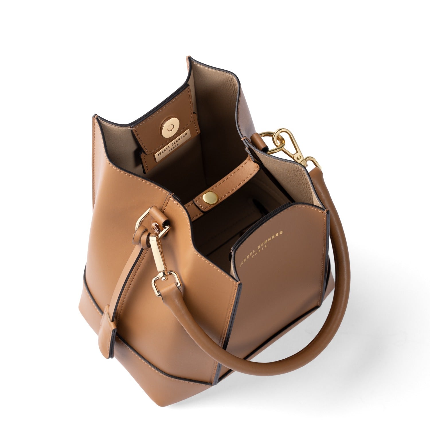 Isabel Bernard Femme Forte Minette Camel Calfskin Handbag IB21114-334