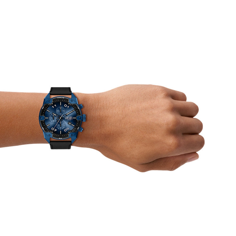 Diesel Spiked Round Dark Blue Dial Watch DZ4703-zoom-