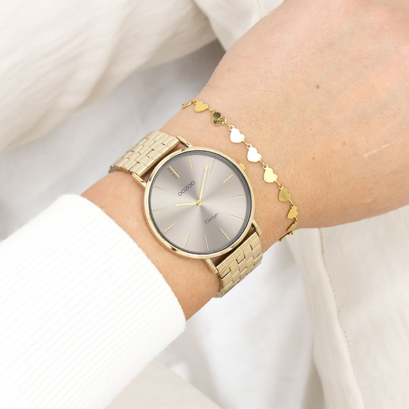 OOZOO Vintage Gold and Taupe Women's Watch C20403-zoom-