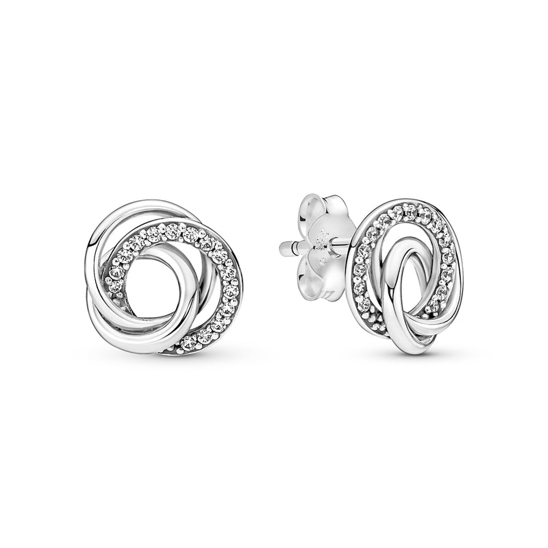 Pandora Moments 925 Sterling Silver Family Always Encircled Ear Studs 291076C01-zoom-