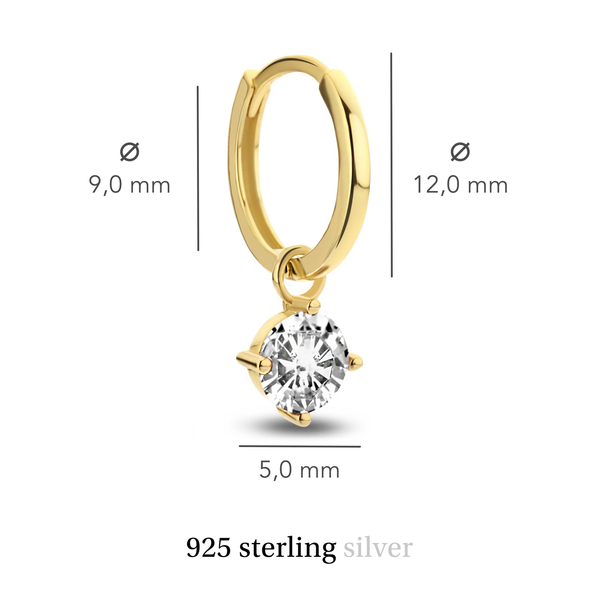 Violet Hamden Venus 925 Sterling Zilveren Goudkleurige Creolen Met Geboortesteen VH360017-MAR