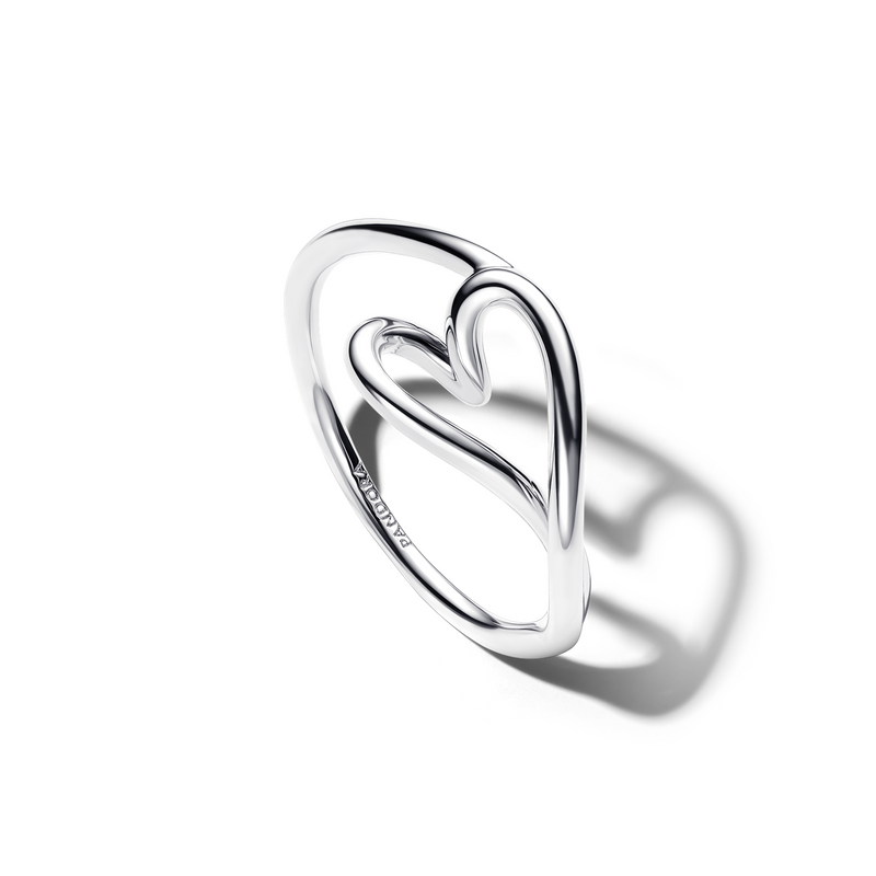 Pandora Essence 925 Sterling Silver Organically Shaped Small Heart Ring 194361C00-54-zoom-
