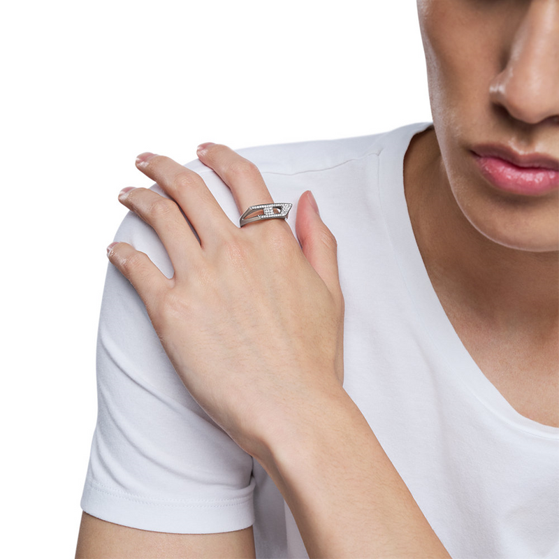 Diesel D Logo Silver Stainless Steel Ring DX16290407-zoom-