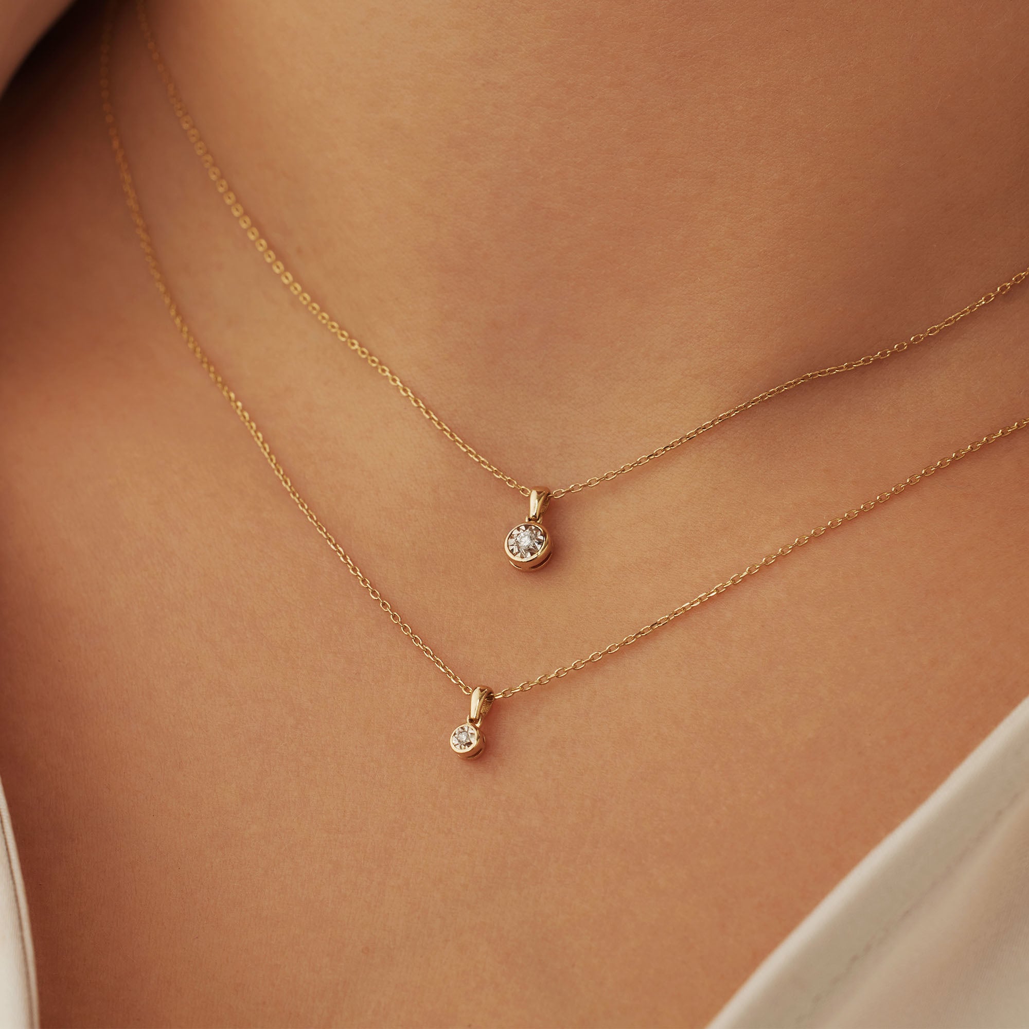 Isabel Bernard De La Paix Inaya 14 Carat Golden Necklace | diamond 0.03 ct | IBD350019