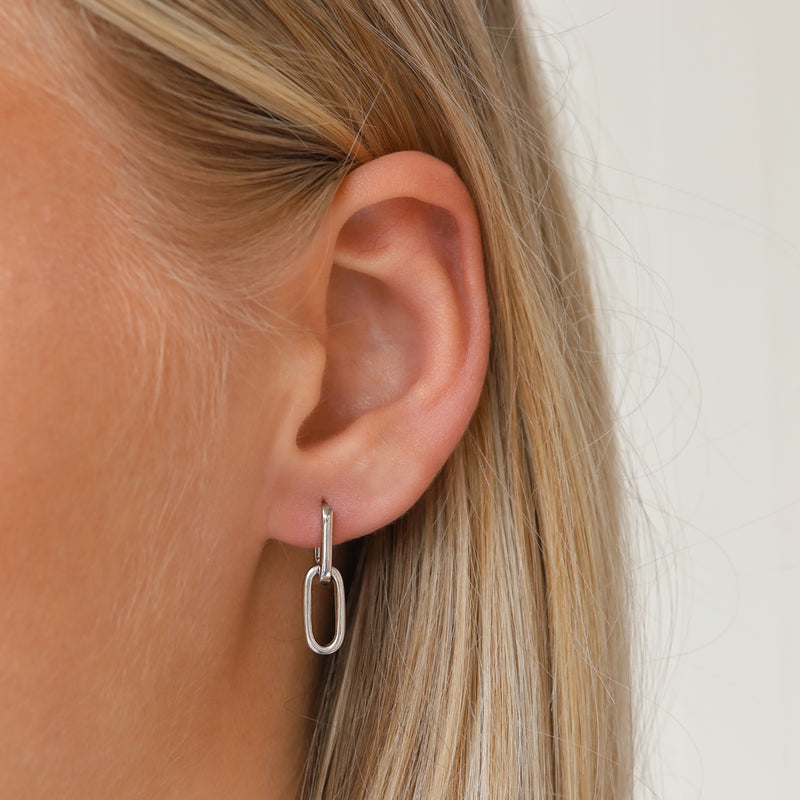 Karma 925 Sterling Silver Fine Densely Hoop Earrings H205S-zoom-