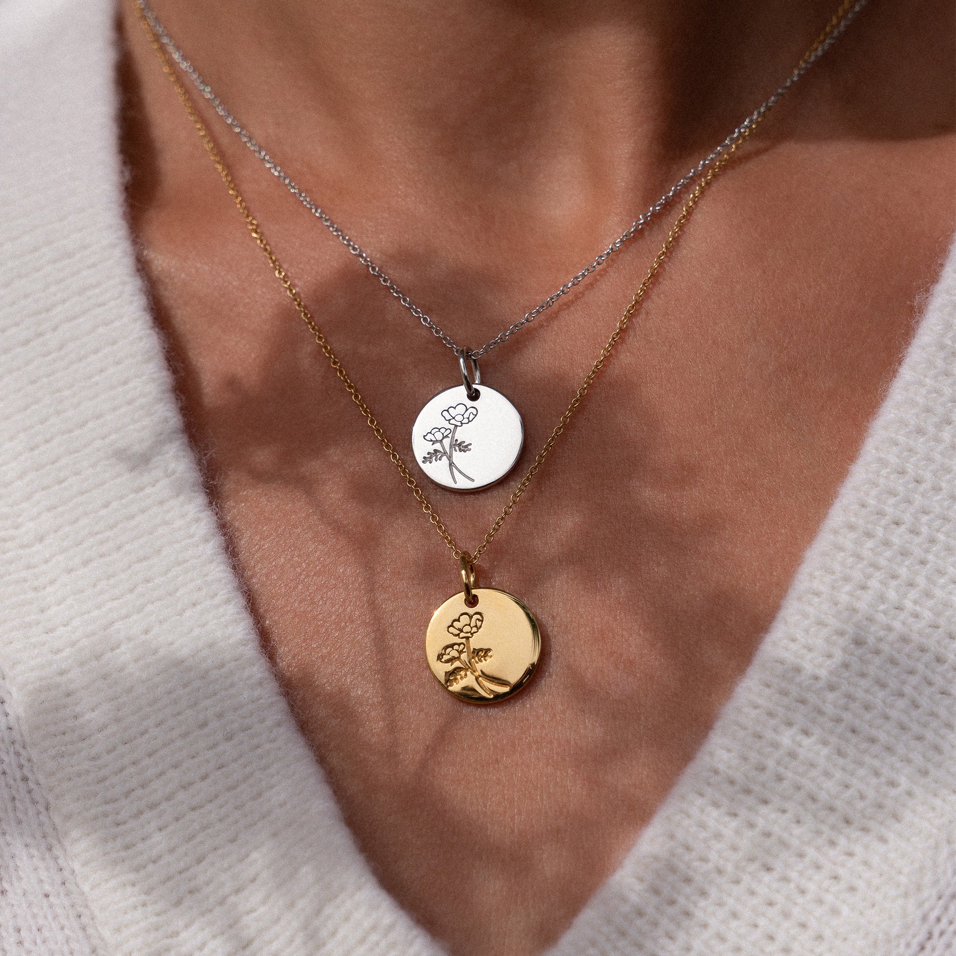 Violet Hamden Venus 925 Sterling Silver Gold-coloured Necklace with Birthflower VH340025-JUN