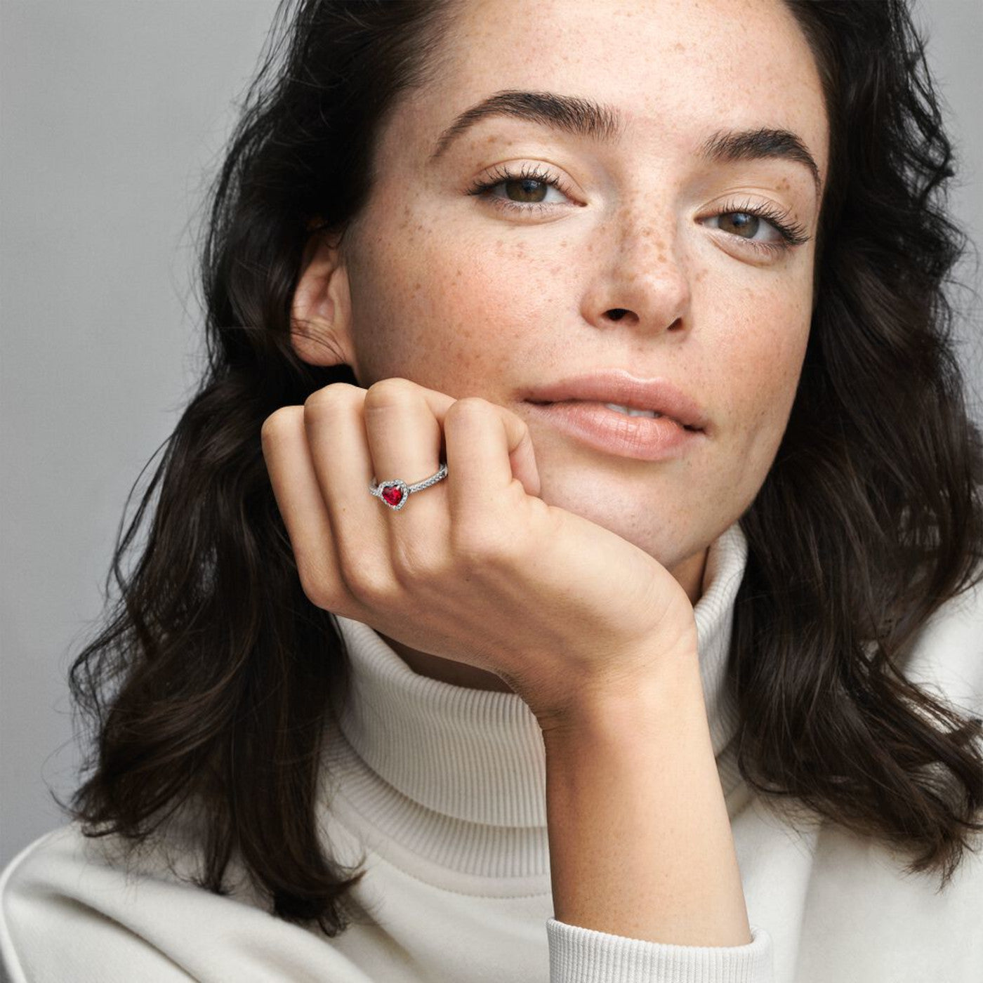 Pandora Timeless 925 Sterling Silver Heart Ring 198421C02-52