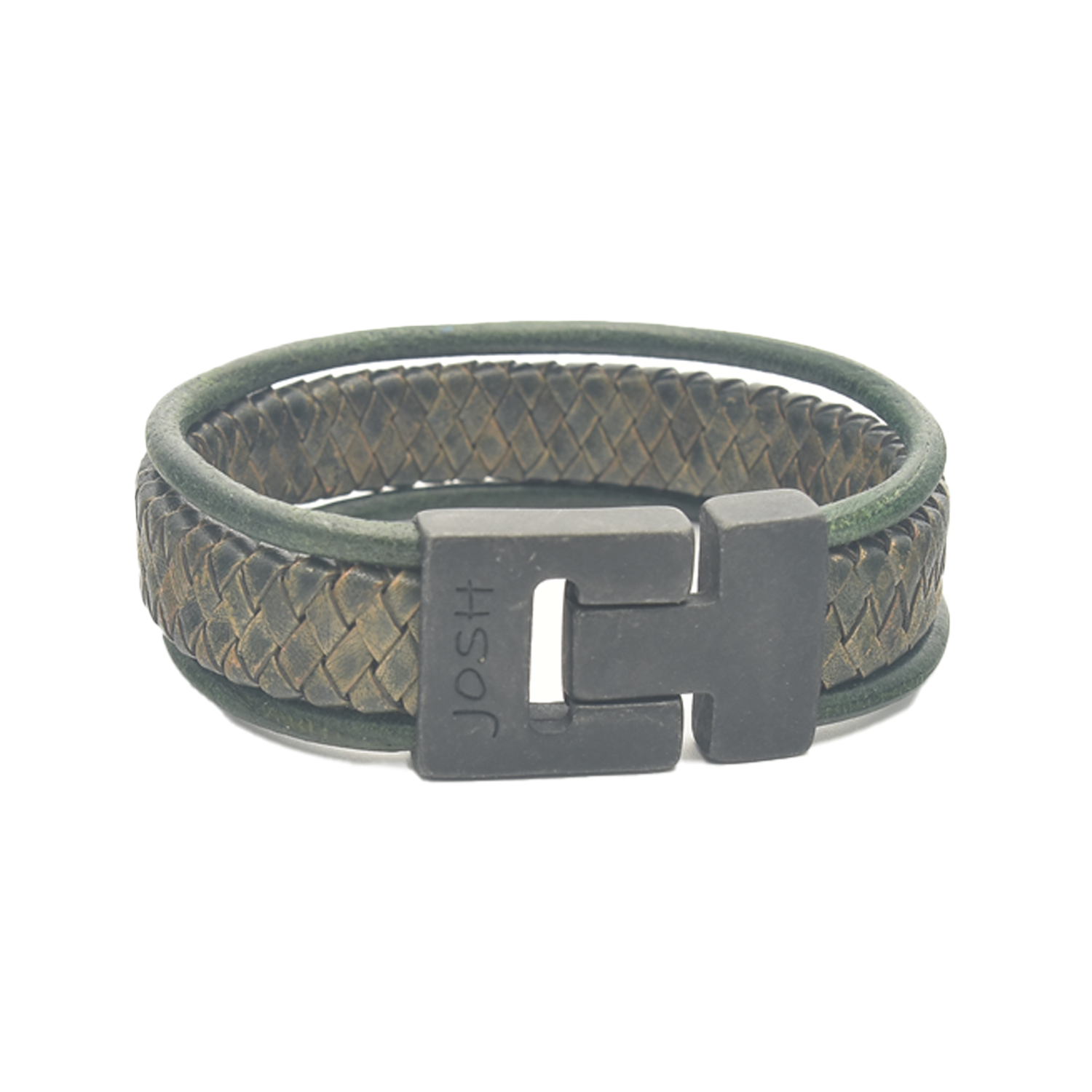 Josh Green Leather Bracelet 25041VB/GRNN/LRG
