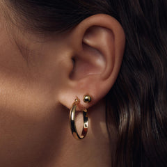 Parte Di Me Bibbiena Poppi Casentino 925 Sterling Silver Gold Plated Hoop Earrings PDM36152