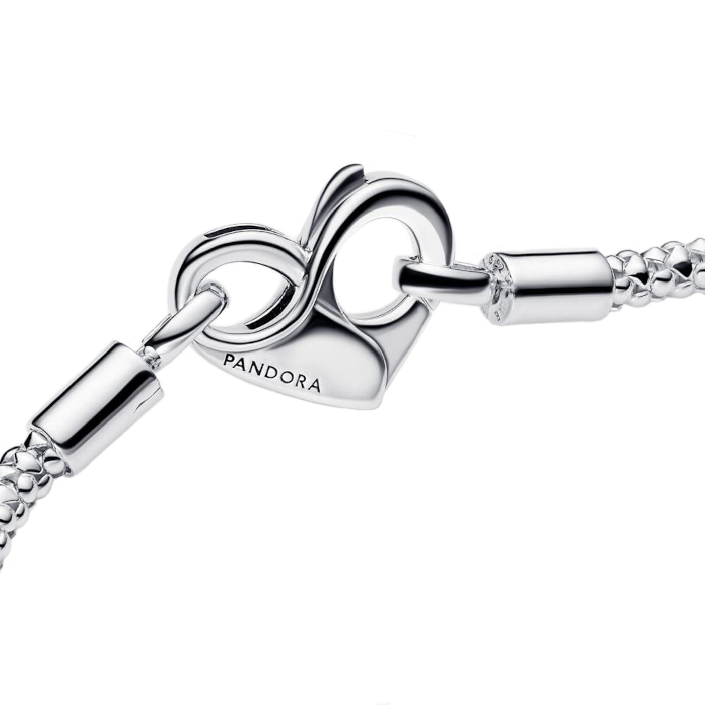 Pandora Moments 925 Sterling Silver Heart Claps Bracelet 592453C00-17