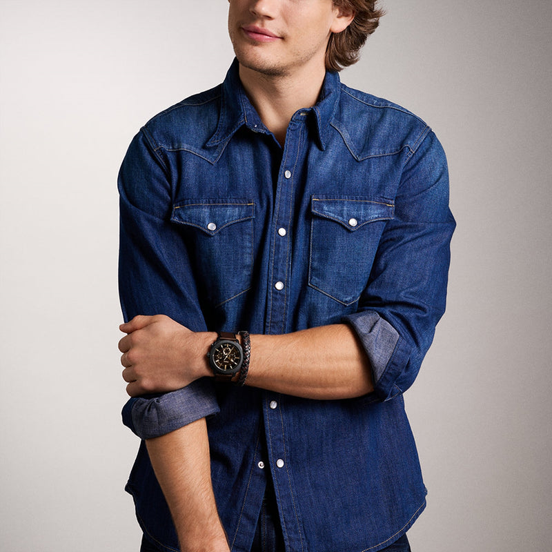 Fossil Machine Black Men's Watch FS6102SET-zoom-