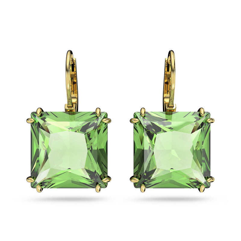 Swarovski Gold-coloured Drop earringswithGreen Crystal 5636564-zoom-