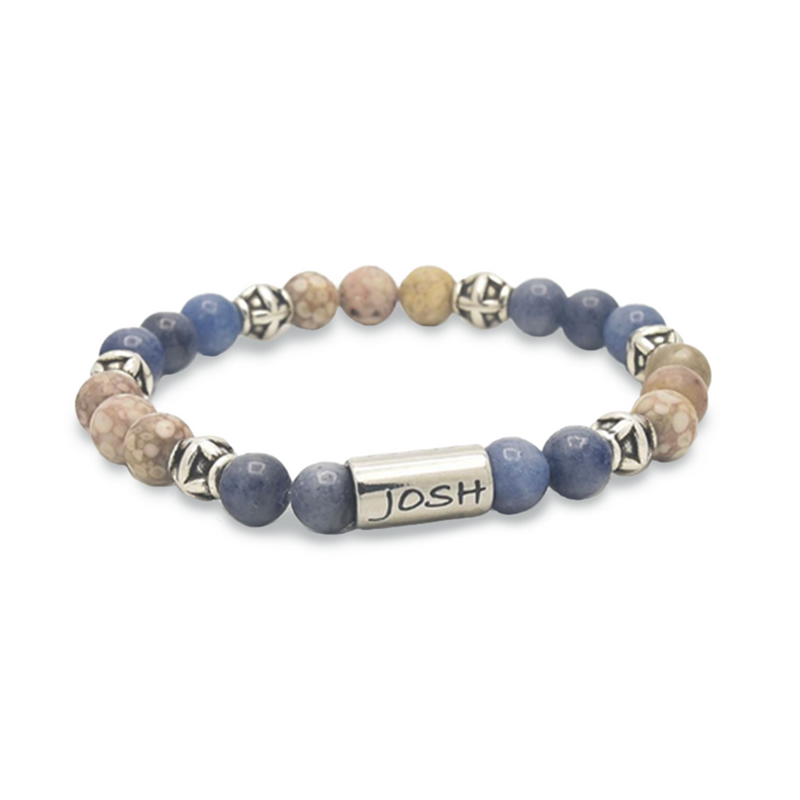 Josh Multi-coloured Natural Stone Bracelet 09329SL/TAAV/MED-zoom-