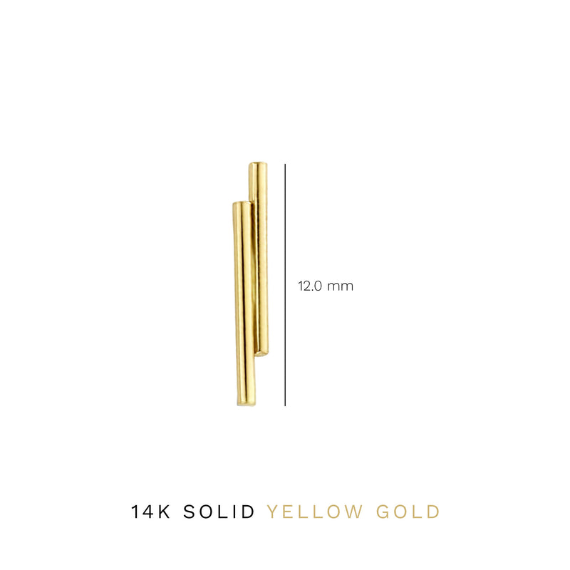 Isabel Bernard 14 Karaat Gouden Le Marais Double Tube Oorknoppen IB360058-zoom-