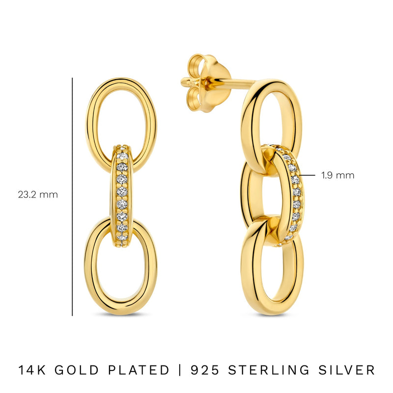 Parte Di Me Bibbiena Poppi Clara 925 Sterling Zilveren Gold Plated Oorhangers PDM36192-zoom-