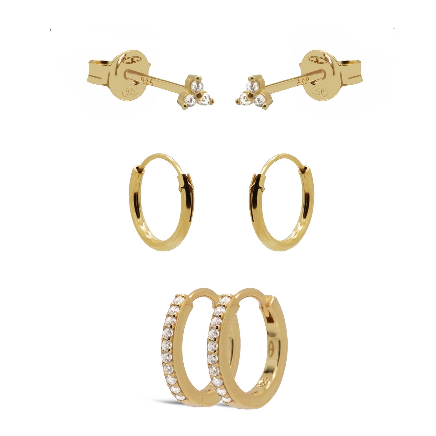 Karma 925 Sterling Silver Flow Earparty EPV47GP