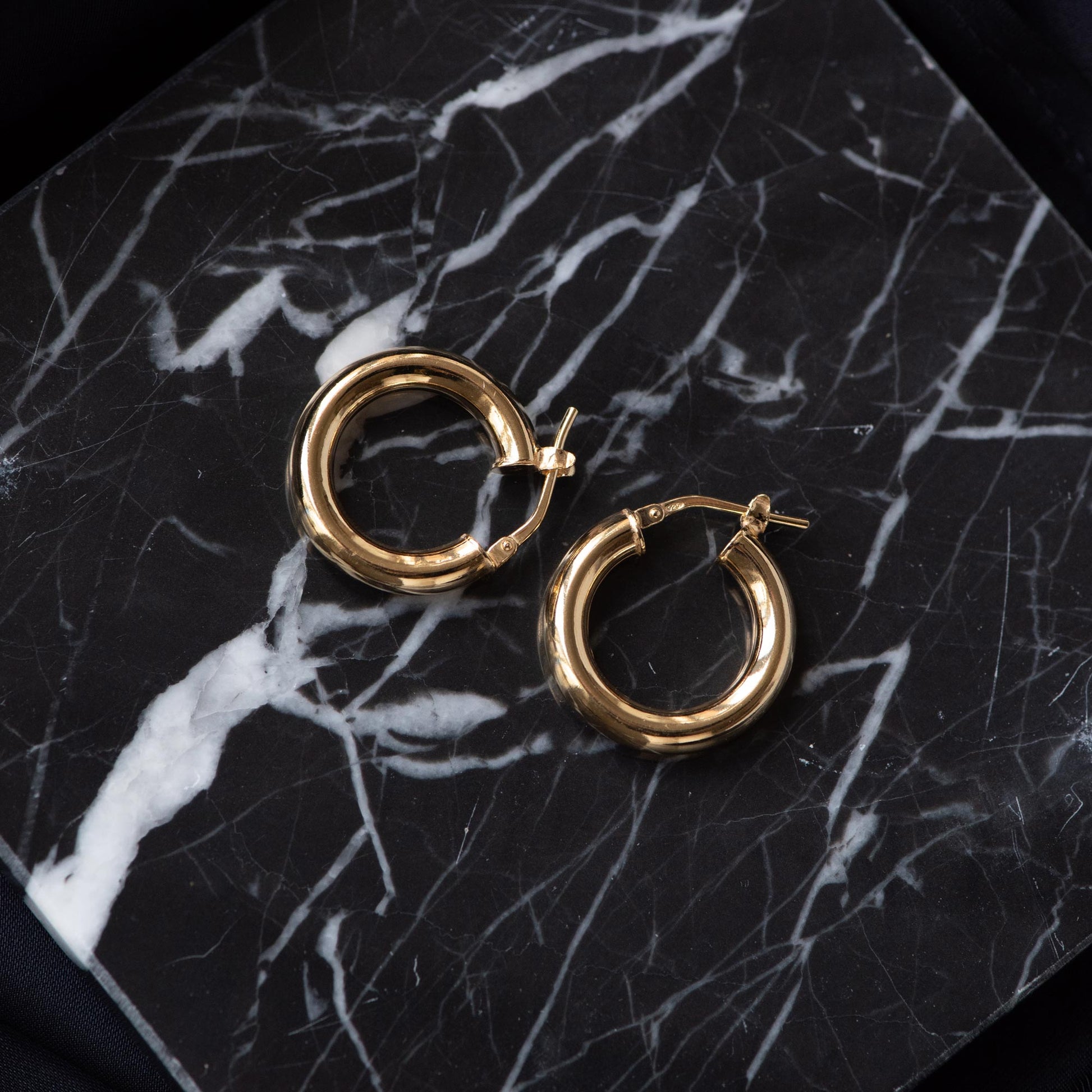 Parte di Me Bibbiena Poppi Casentino 925 sterling Silver gold plated Hoop Earrings PDM36056