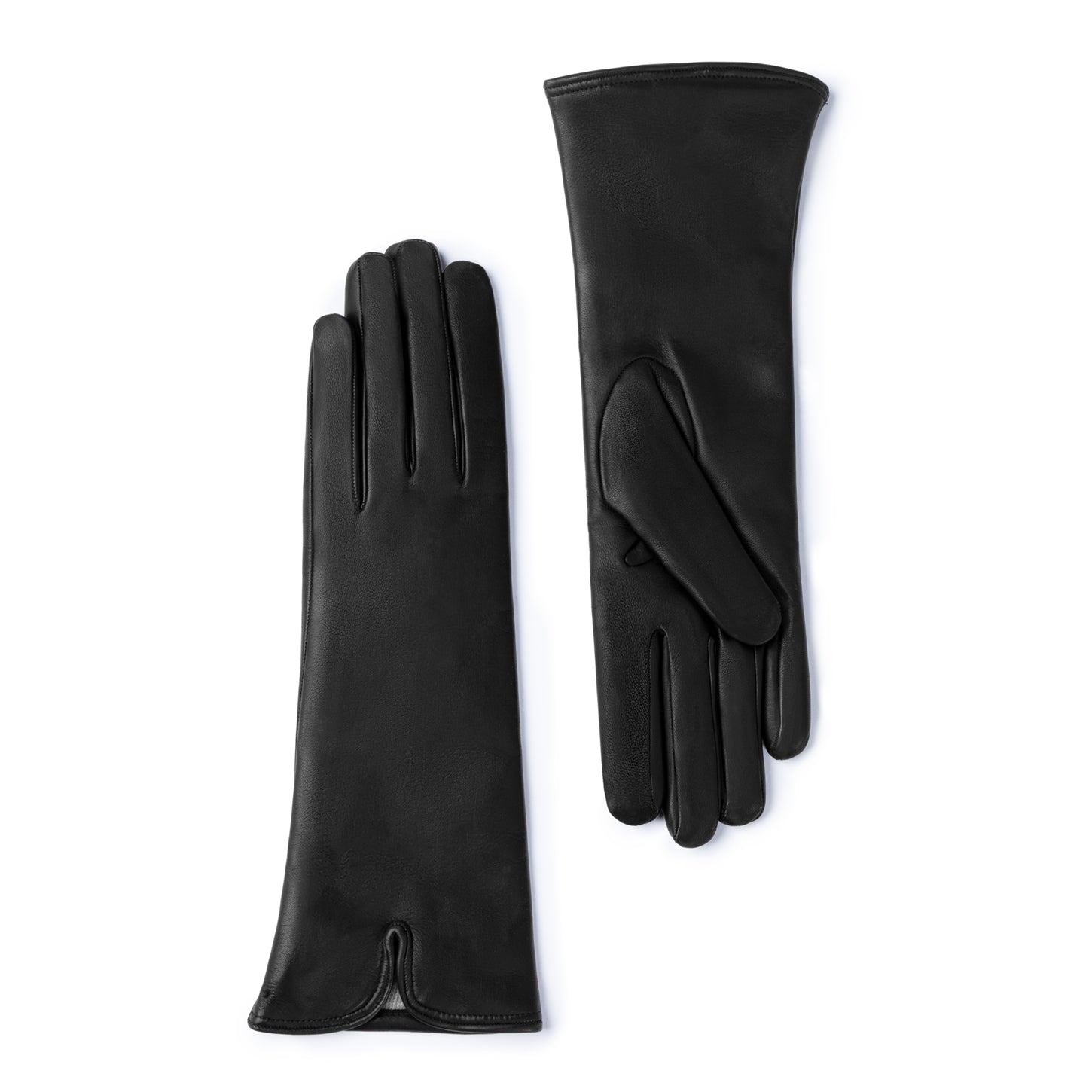 Isabel Bernard Honoré Sylvie black goatskin leather gloves IB67004-301-6.5