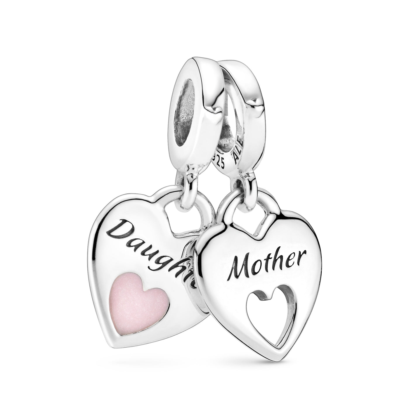 Pandora People 925 Sterling Silver Mother and Daughter Hearts Charm 799187C01