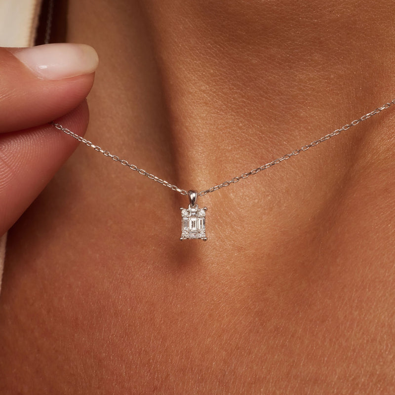 Isabel Bernard De la Paix Maxime 14 karaat witgouden ketting met diamant 0.13 ct IBD350023-zoom-