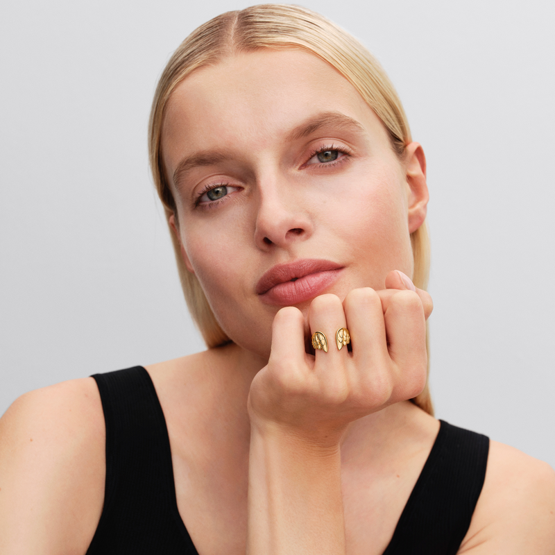 Pandora Marvel Gold Plated Thor Wings Open Ring 164222C00-56-zoom-