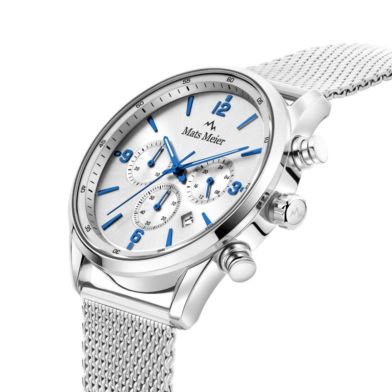Mats Meier Grand Cornier Chronograaf Herenhorloge Zilverkleurig MM00135-zoom-