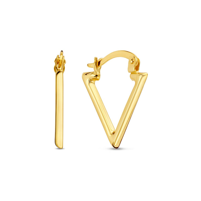 Beloro Jewels Della Spiga Luna 9 Karaat Driehoek Oorbellen BO360082-zoom-