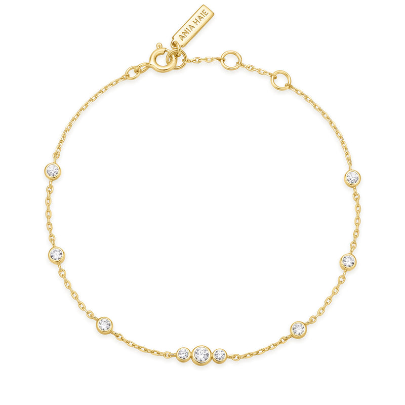 Ania Haie Miss Dainty Gold Coloured Zirconia Bracelet AH-B065-03G-zoom-