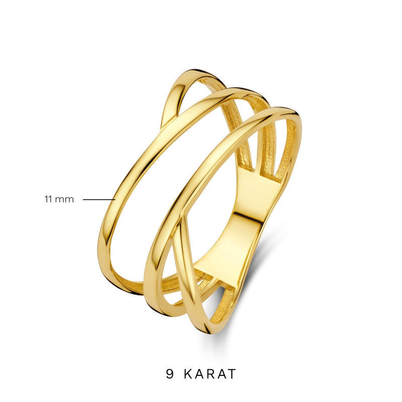 Beloro Jewels Della Spiga Pia 9 Karaat Gouden Ring BO330028-48-zoom-
