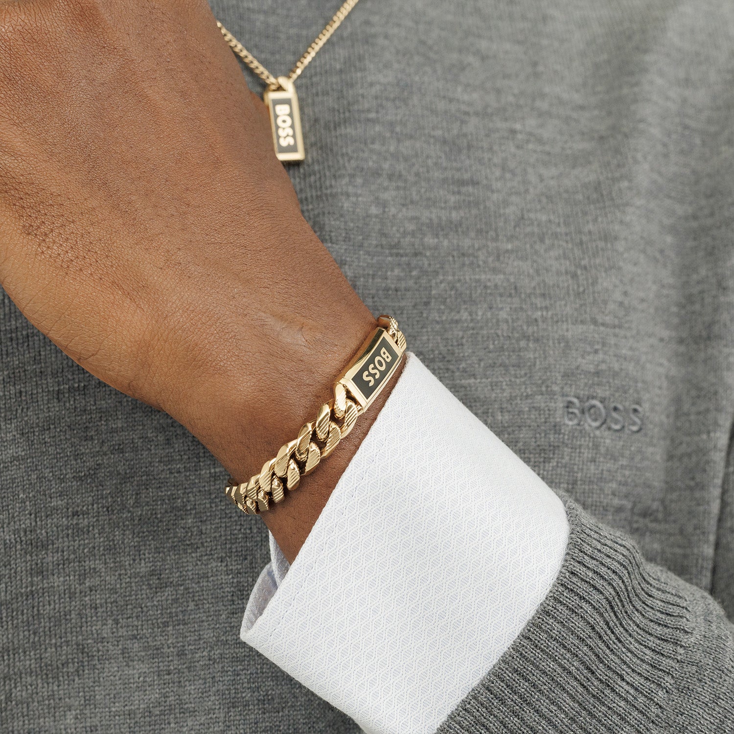 Hugo Boss Kassy Emblem Gold Coloured Bracelet HBJ1580680M