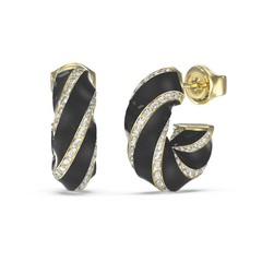 Guess Le Mirage Gold and Black Earrings JUBE05383JWYGBKT-U