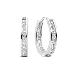 Isabel Bernard Saint Germain Tiphaine 14 Carat Whitegold Hoop EarringswithZirconia IB360094