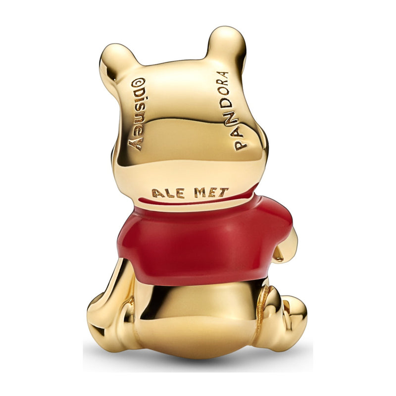 Pandora Disney 925 Sterling Silver Winnie The Pooh Bear Charm 762212C01with14K Gold Plating-zoom-
