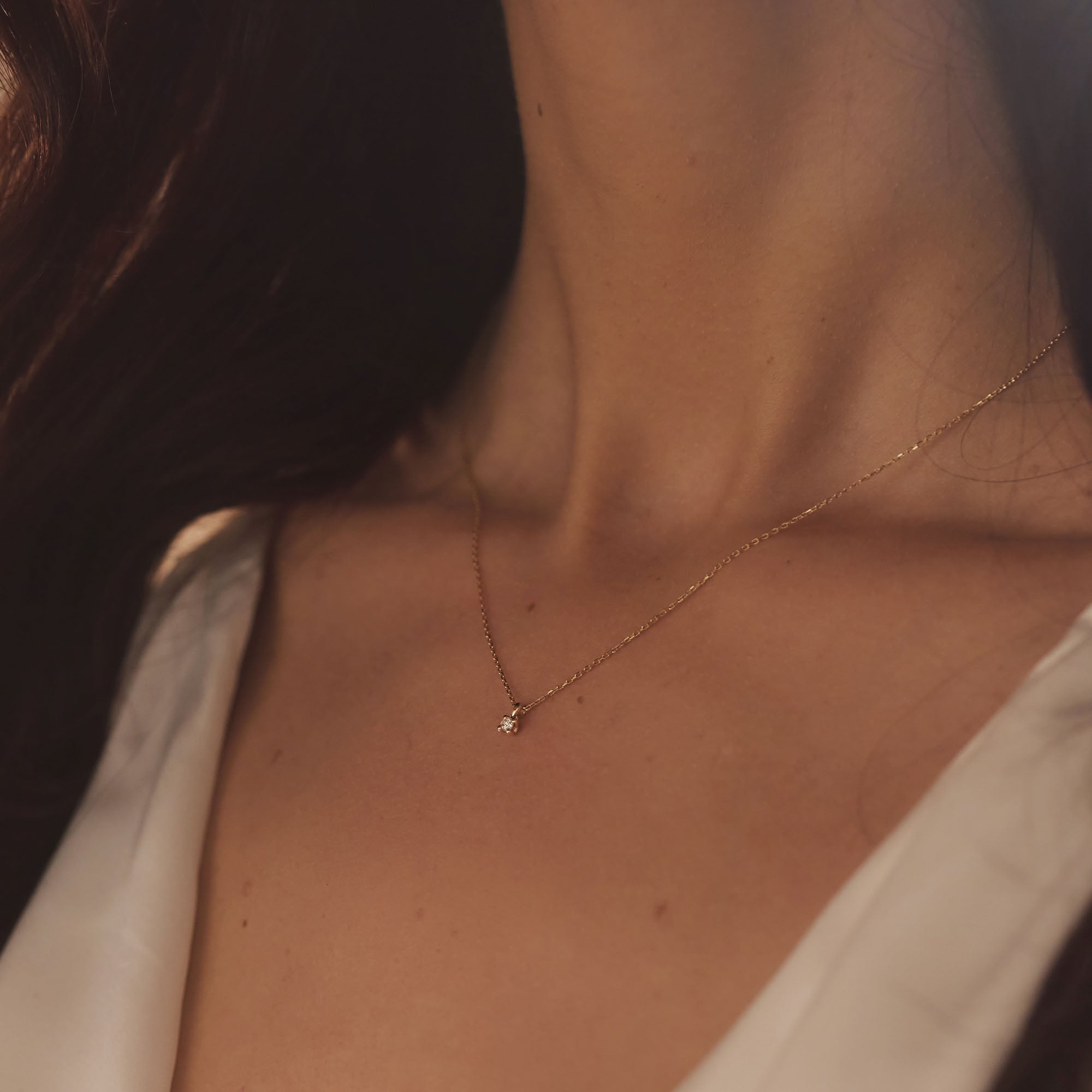 Isabel Bernard De la Paix Céline 14 Carat Golden Necklace | diamond 0.05 ct | IBD350001