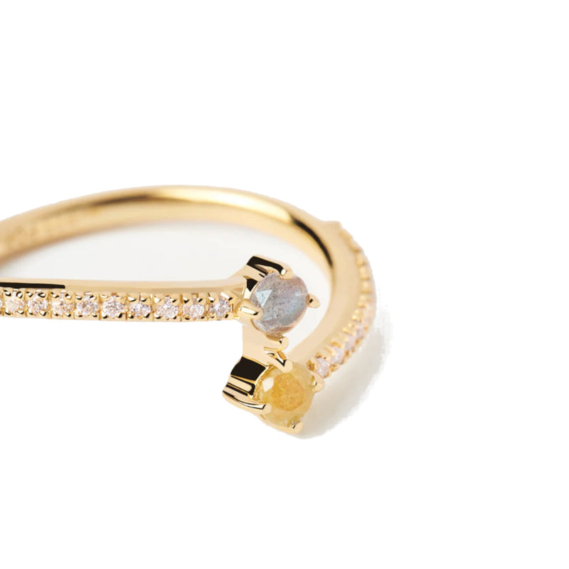 P D Paola Juno 925 Sterling Zilveren Goudkleurige Villa Ring Gold Plated AN01-647-12-zoom-