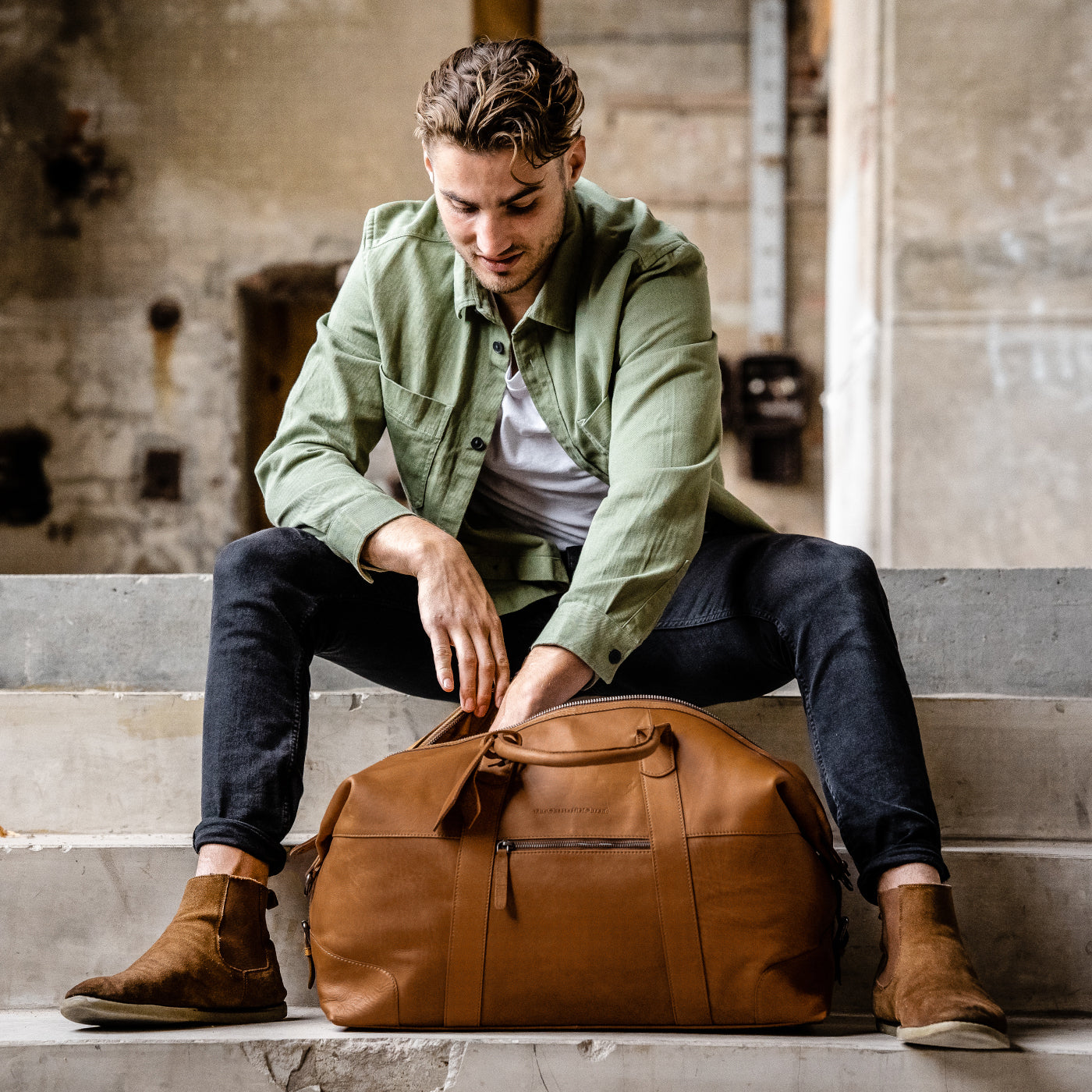 The Chesterfield Brand Portsmouth Cognac Travel Bag C20.001731