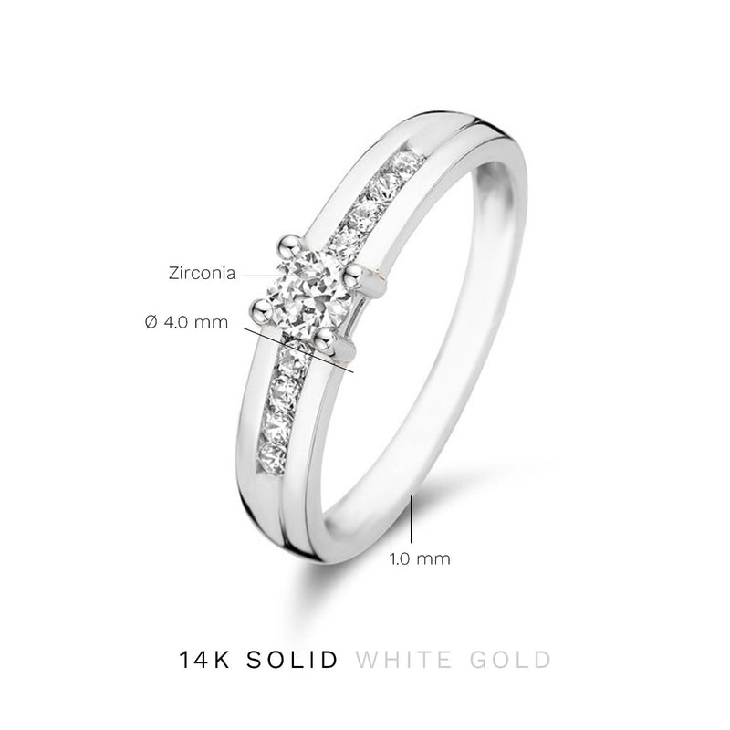 Isabel Bernard Saint Germain Estee 14 Karaat Witgouden Ring IB330073-50 (Maat: 50)-zoom-