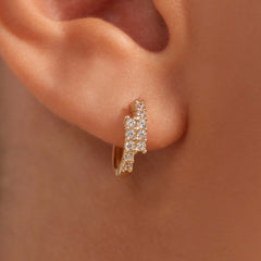 Beloro Jewels Monte Napoleone Joley 9 karat gold hoop earrings with zirconia stones (9,7 mm) BO360117