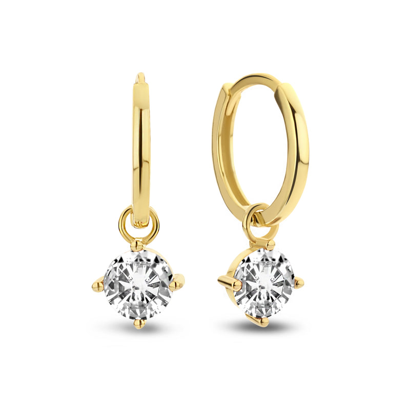 Violet Hamden Venus 925 Sterling Zilveren Goudkleurige Creolen Met Geboortesteen VH360017-MAR-zoom-