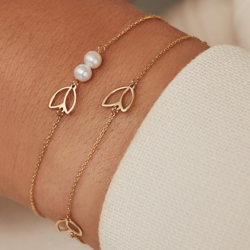 Isabel Bernard Cadeau d'Isabel 14 karaat gouden armband en oorknopjes giftset met zoetwaterparels IB90185-zoom-