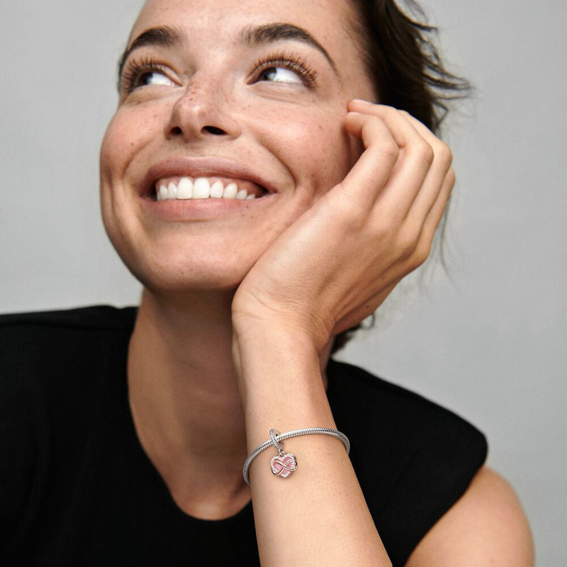 Pandora Moments 925 Sterling Silver Infinity Heart Charm with 14 Carat RoseGold Plating 788878C01-zoom-