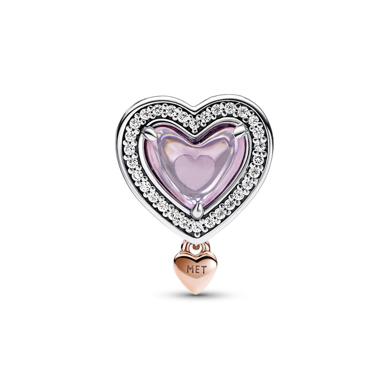 Pandora Moments 925 Sterling Silver Mum & Heart Charm 782653C01with14K RoseGold Plating-zoom-